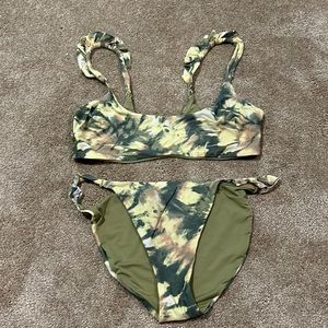 Aerie tie-dye ruffle bikini